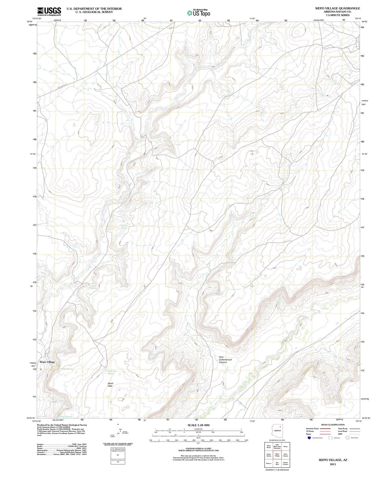 2011 Wepo Village, AZ - Arizona - USGS Topographic Map