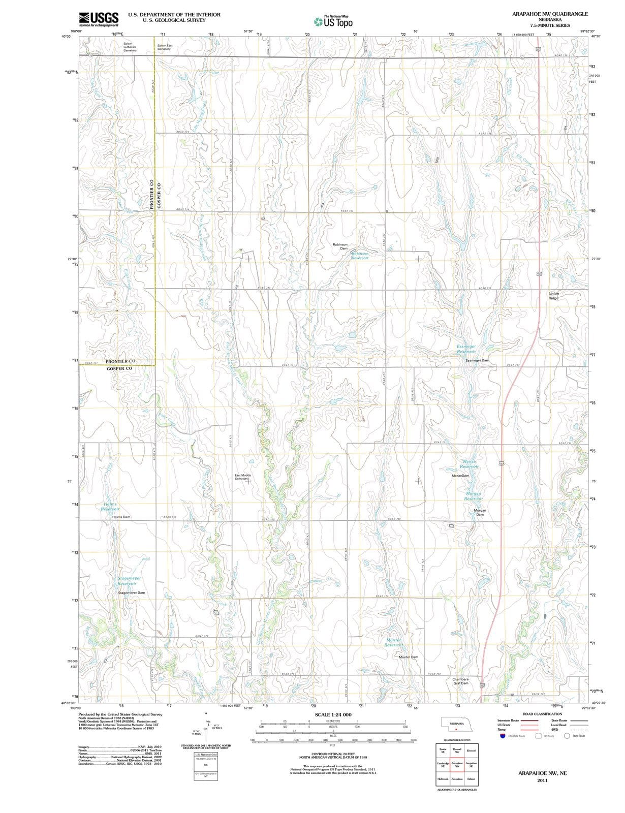 2011 Arapahoe, NE - Nebraska - USGS Topographic Map v2