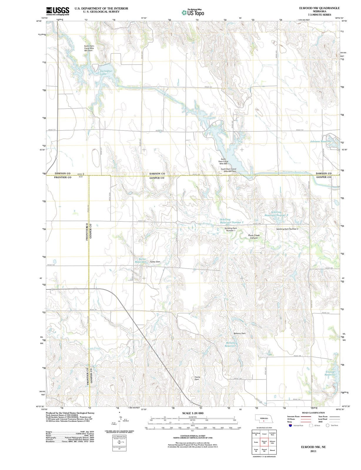 2011 Elwood, NE - Nebraska - USGS Topographic Map