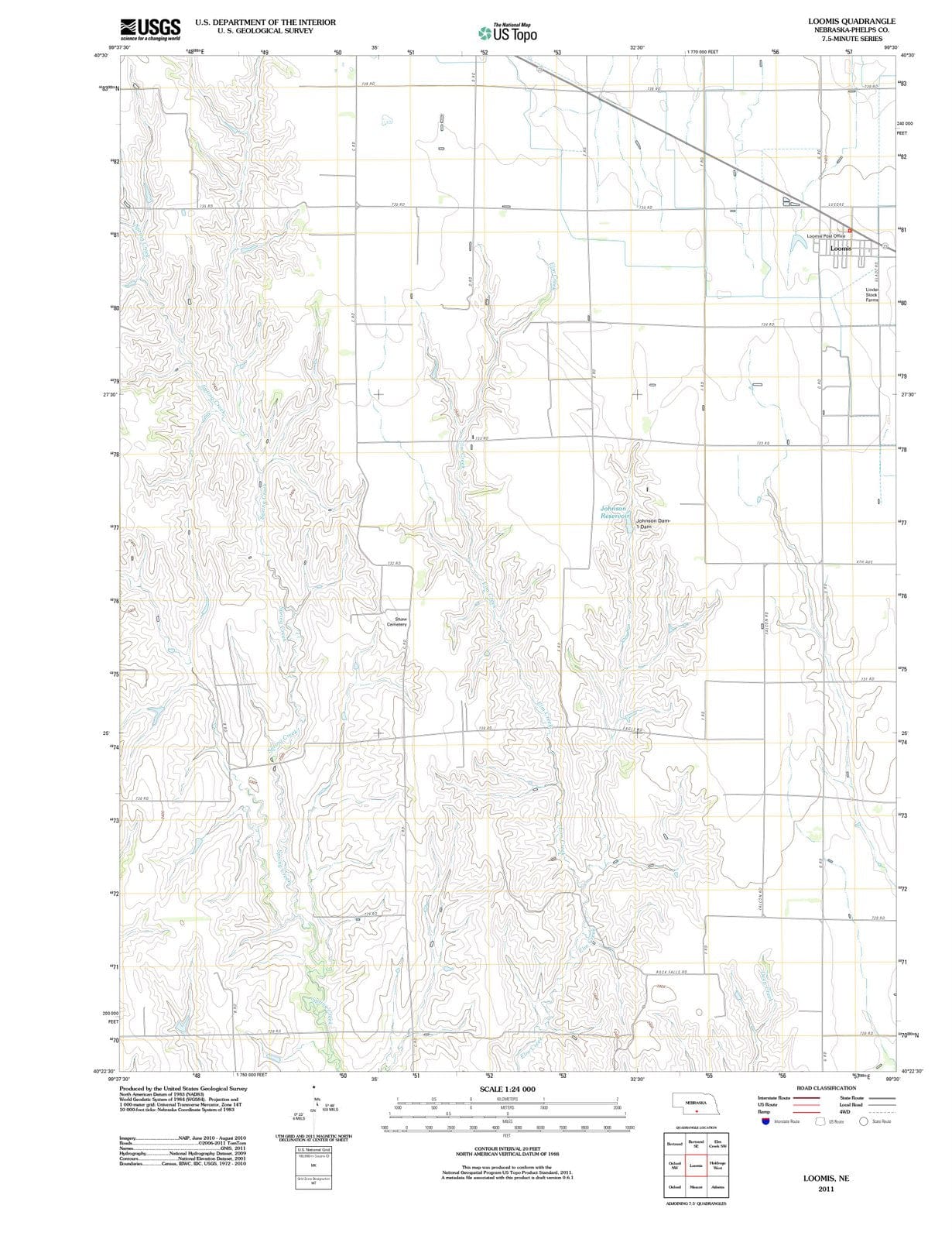 2011 Loomis, NE - Nebraska - USGS Topographic Map
