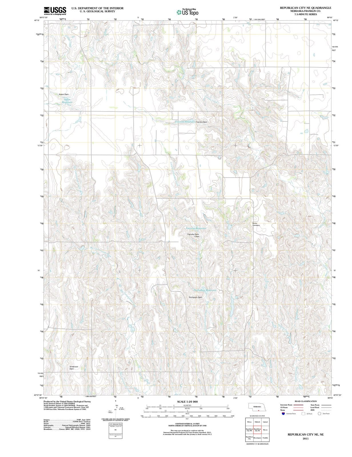 2011 Republican City, NE - Nebraska - USGS Topographic Map