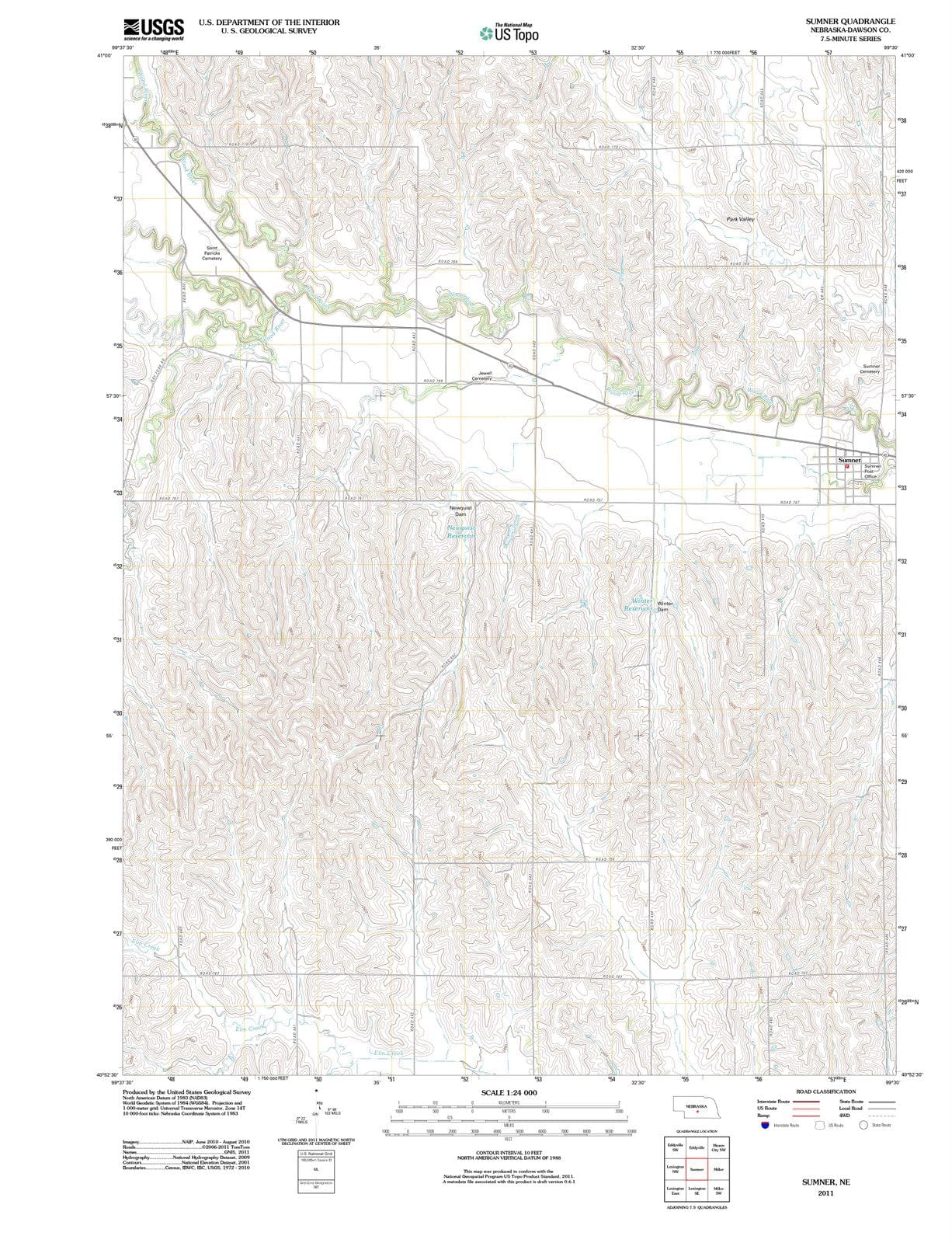 2011 Sumner, NE - Nebraska - USGS Topographic Map