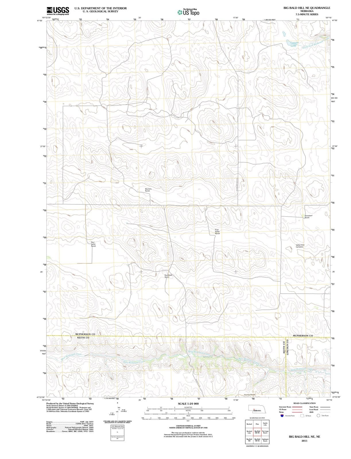 2011 Big Bald Hill, NE - Nebraska - USGS Topographic Map v2