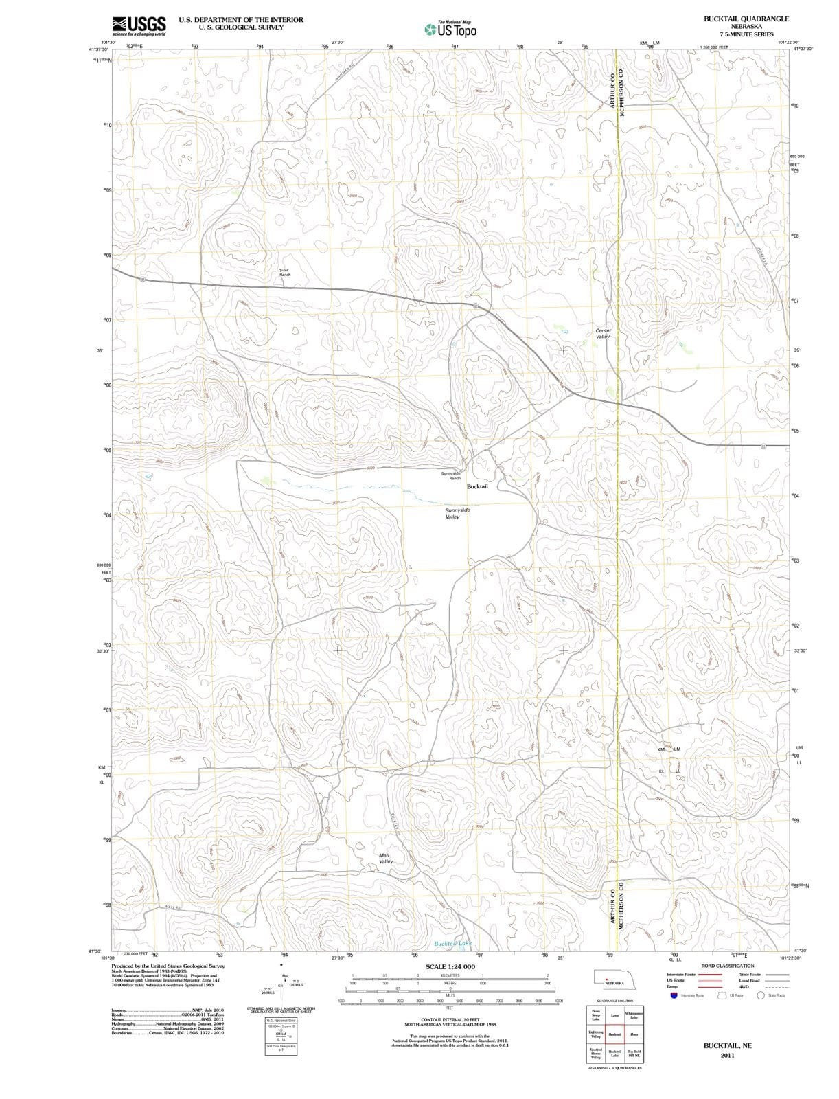 2011 Bucktail, NE - Nebraska - USGS Topographic Map