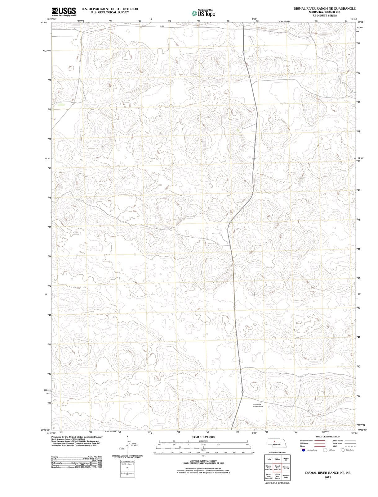 2011 Dismal River Ranch, NE - Nebraska - USGS Topographic Map v2