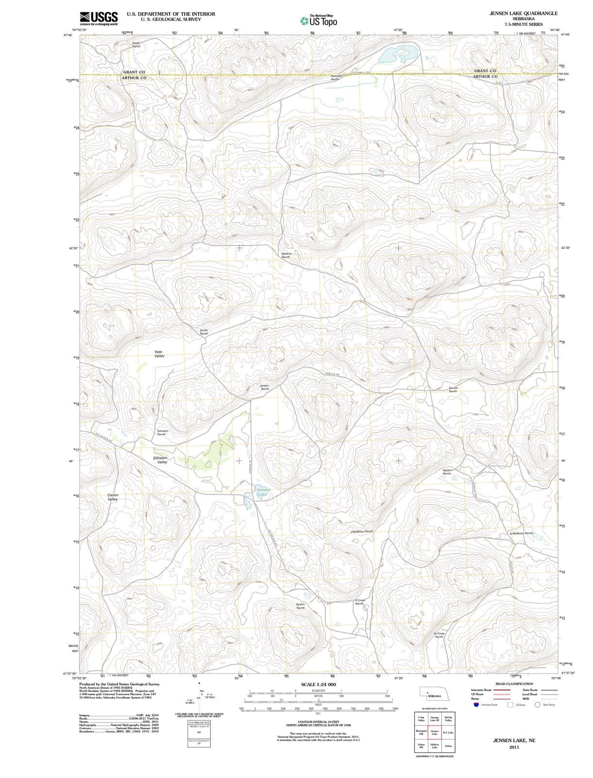 2011 Jensen Lake, NE - Nebraska - USGS Topographic Map