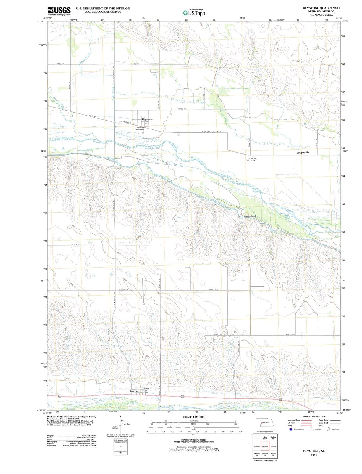 2011 Keystone, NE - Nebraska - USGS Topographic Map