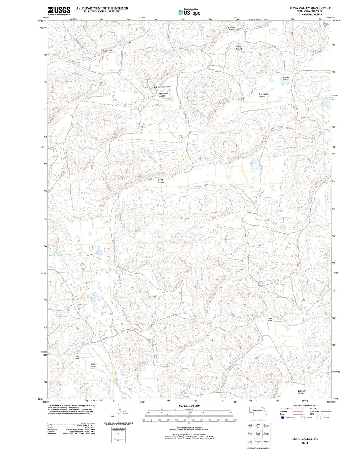 2011 Long Valley, NE - Nebraska - USGS Topographic Map
