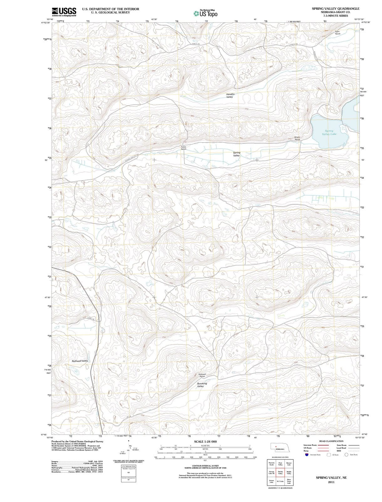 2011 Spring Valley, NE - Nebraska - USGS Topographic Map