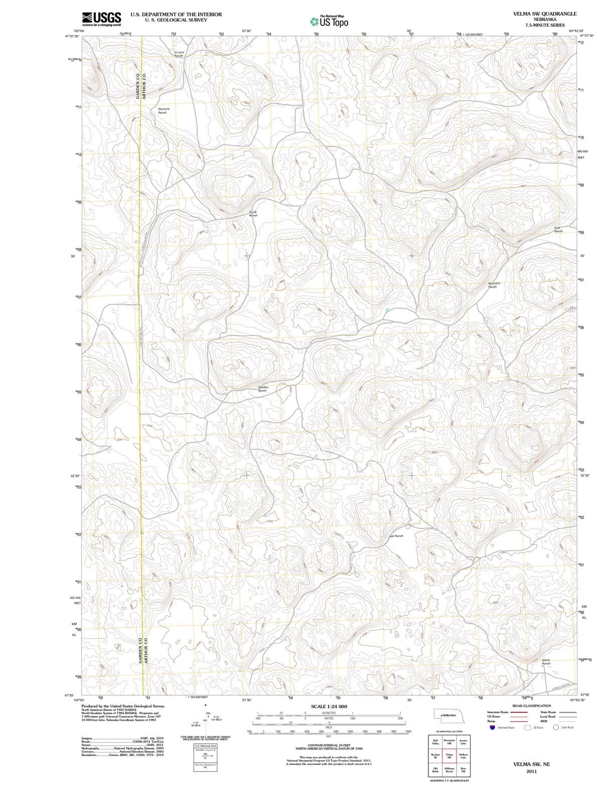 2011 Velma, NE - Nebraska - USGS Topographic Map