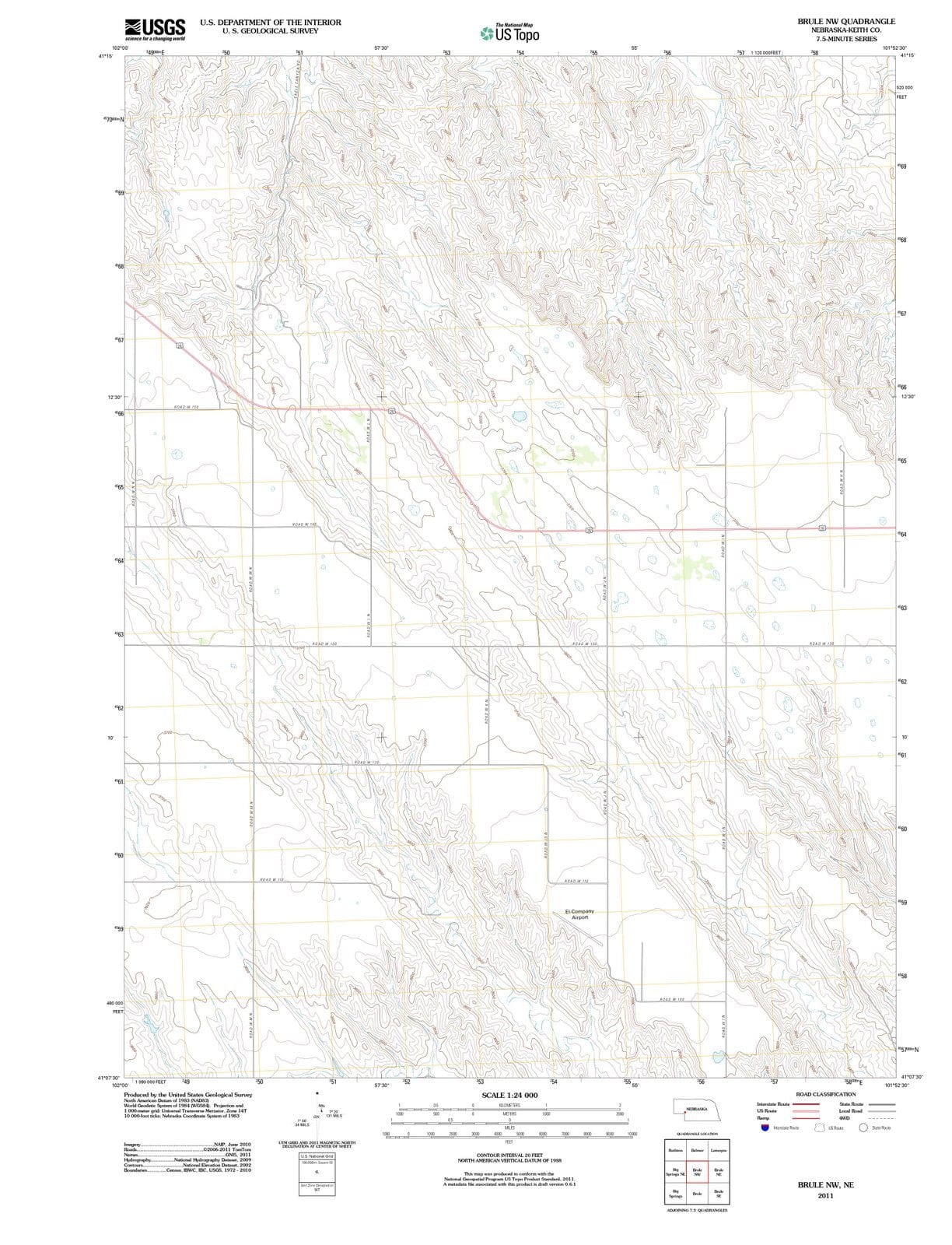 2011 Brule, NE - Nebraska - USGS Topographic Map