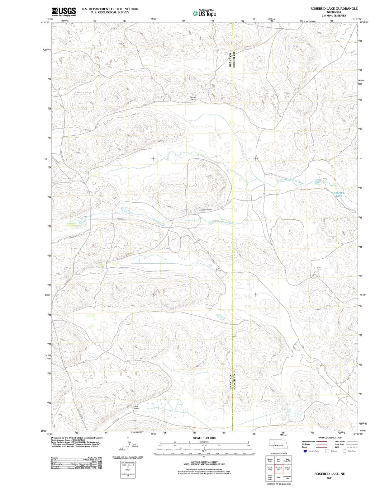 2011 Rosebud Lake, NE - Nebraska - USGS Topographic Map