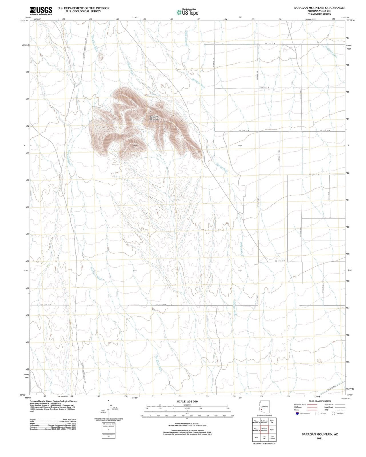 2011 Baragan Mountain, AZ - Arizona - USGS Topographic Map