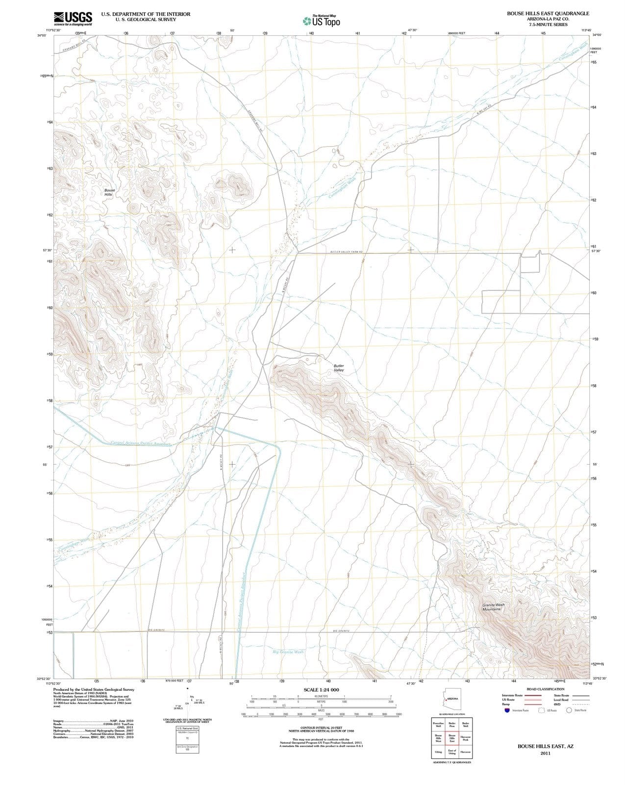 2011 Bouse Hills East, AZ - Arizona - USGS Topographic Map