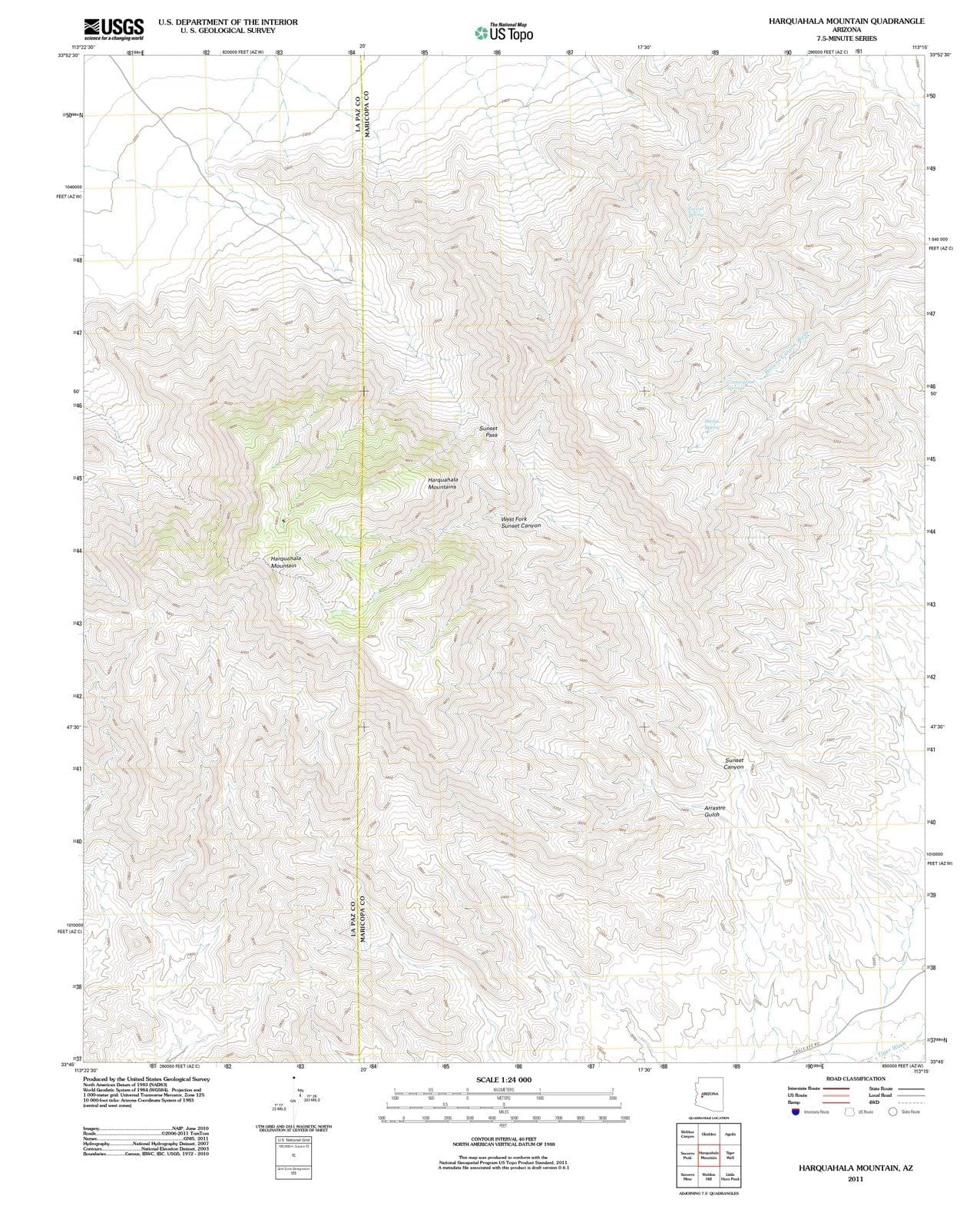2011 Harquahala Mountain, AZ - Arizona - USGS Topographic Map