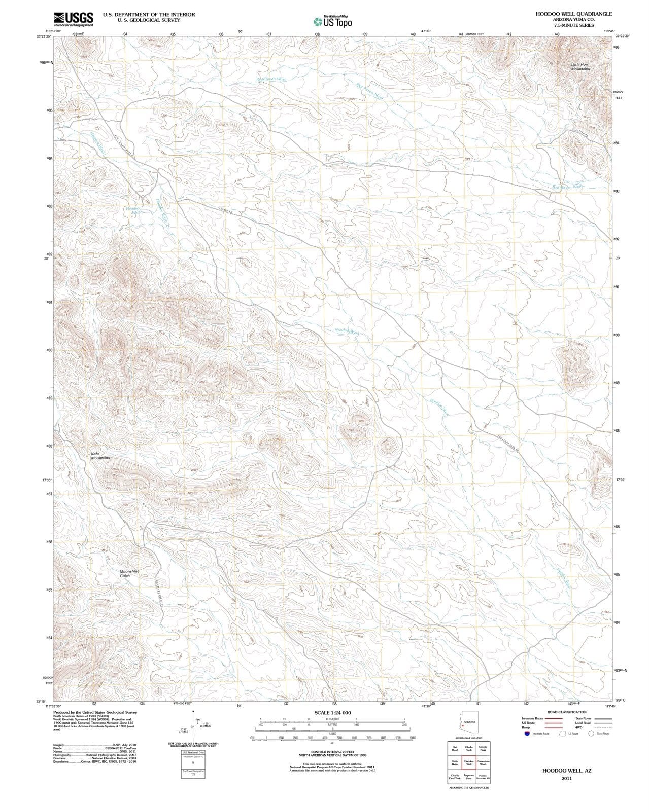 2011 Hoodoo Well, AZ - Arizona - USGS Topographic Map
