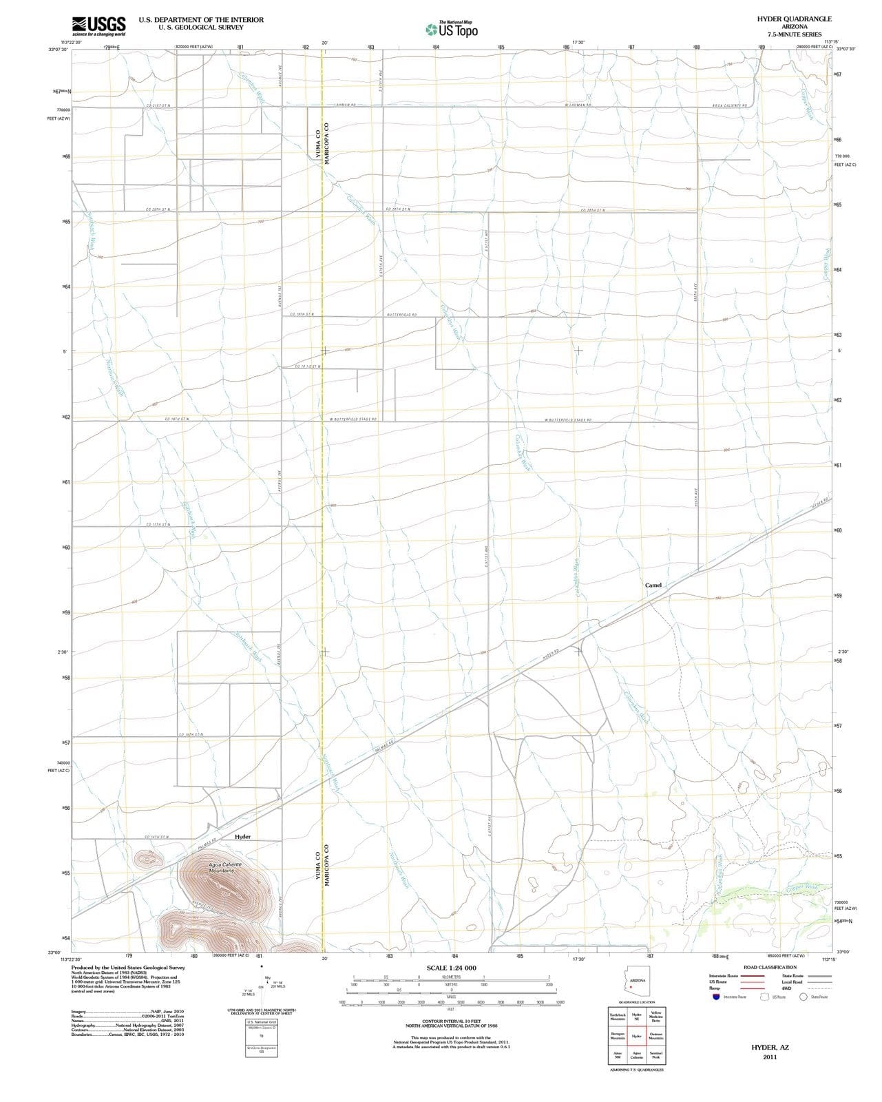 2011 Hyder, AZ - Arizona - USGS Topographic Map