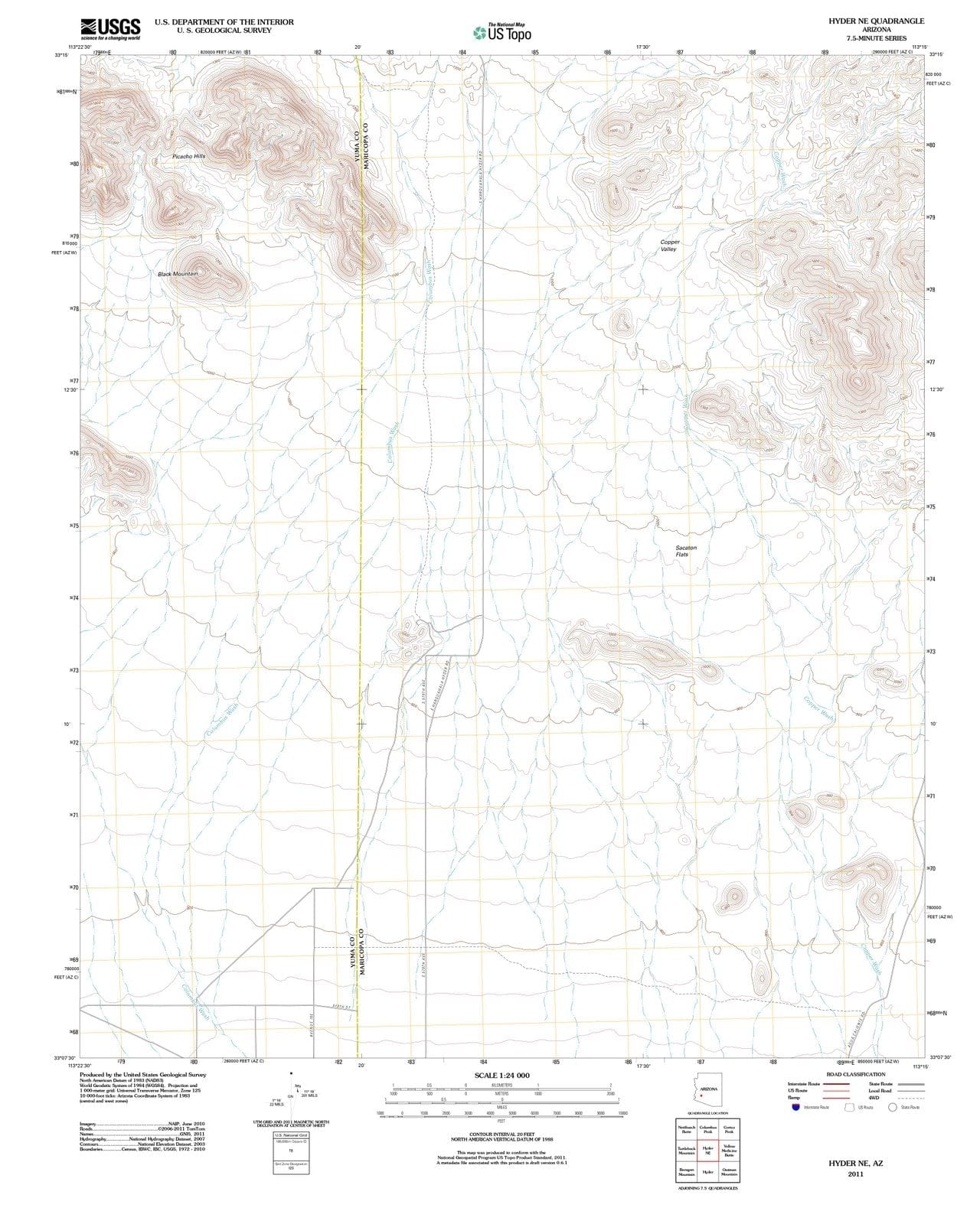 2011 Hyder, AZ - Arizona - USGS Topographic Map v2
