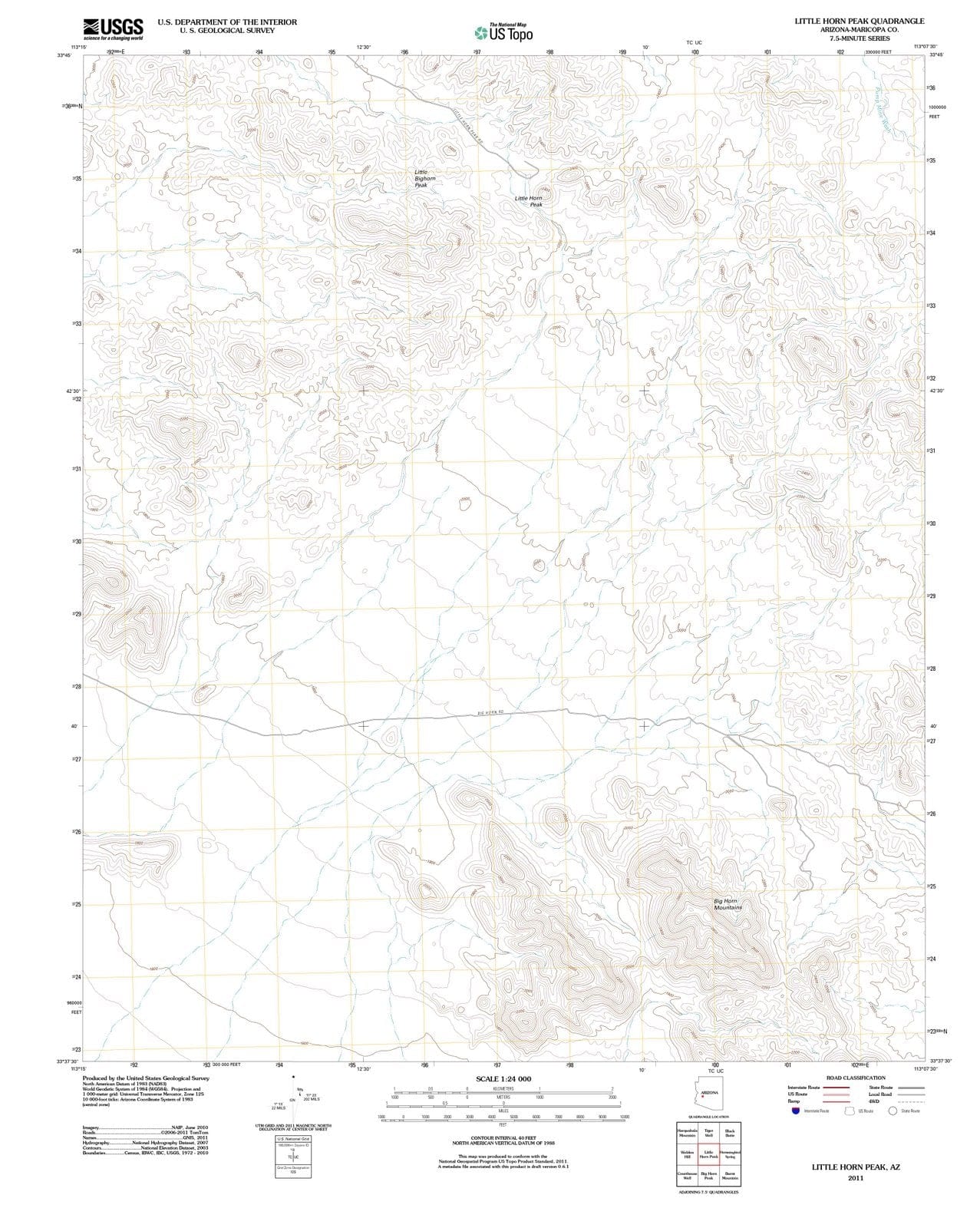2011 Little Horn Peak, AZ - Arizona - USGS Topographic Map