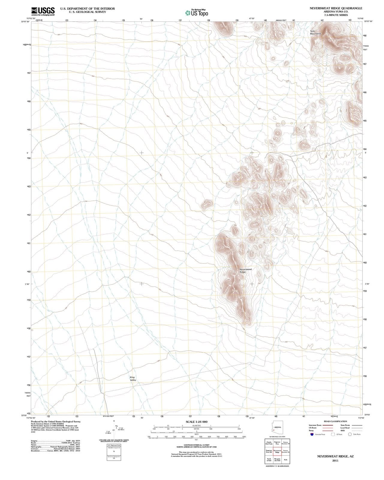 2011 Neversweat Ridge, AZ - Arizona - USGS Topographic Map