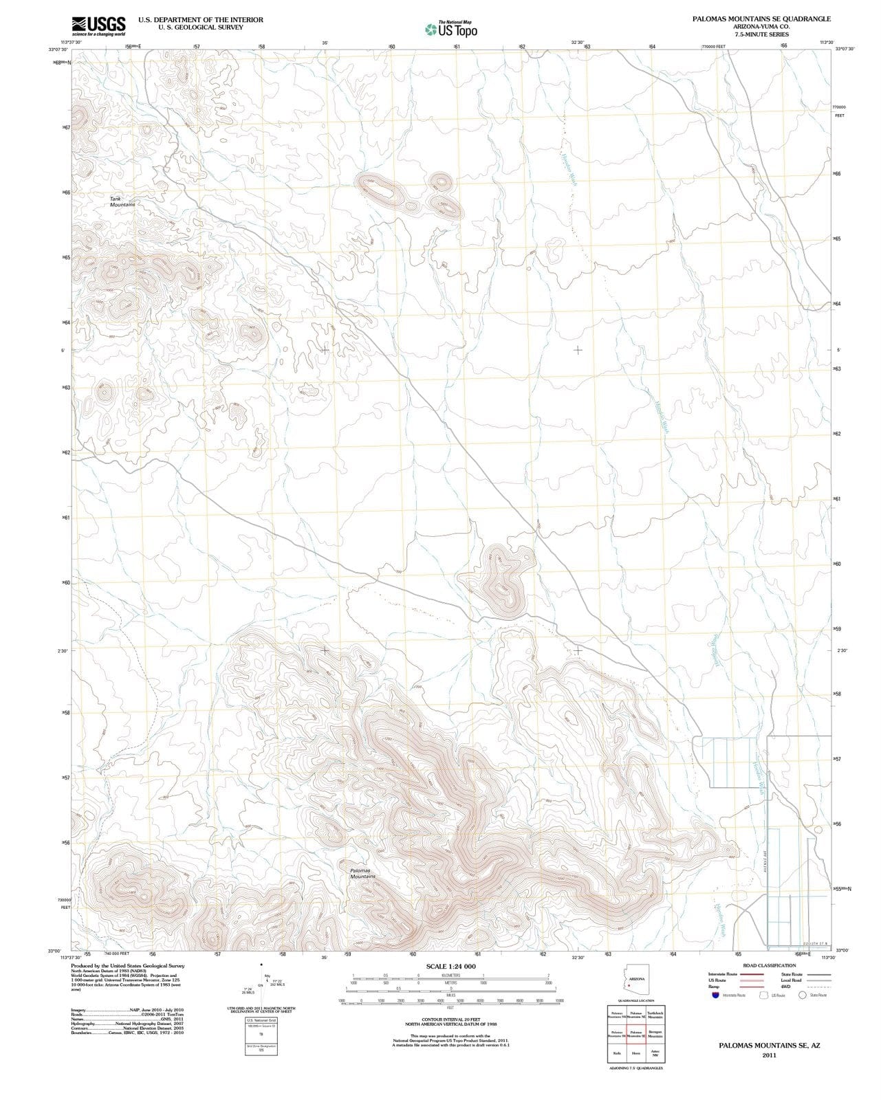 2011 Palomas Mountains, AZ - Arizona - USGS Topographic Map v3