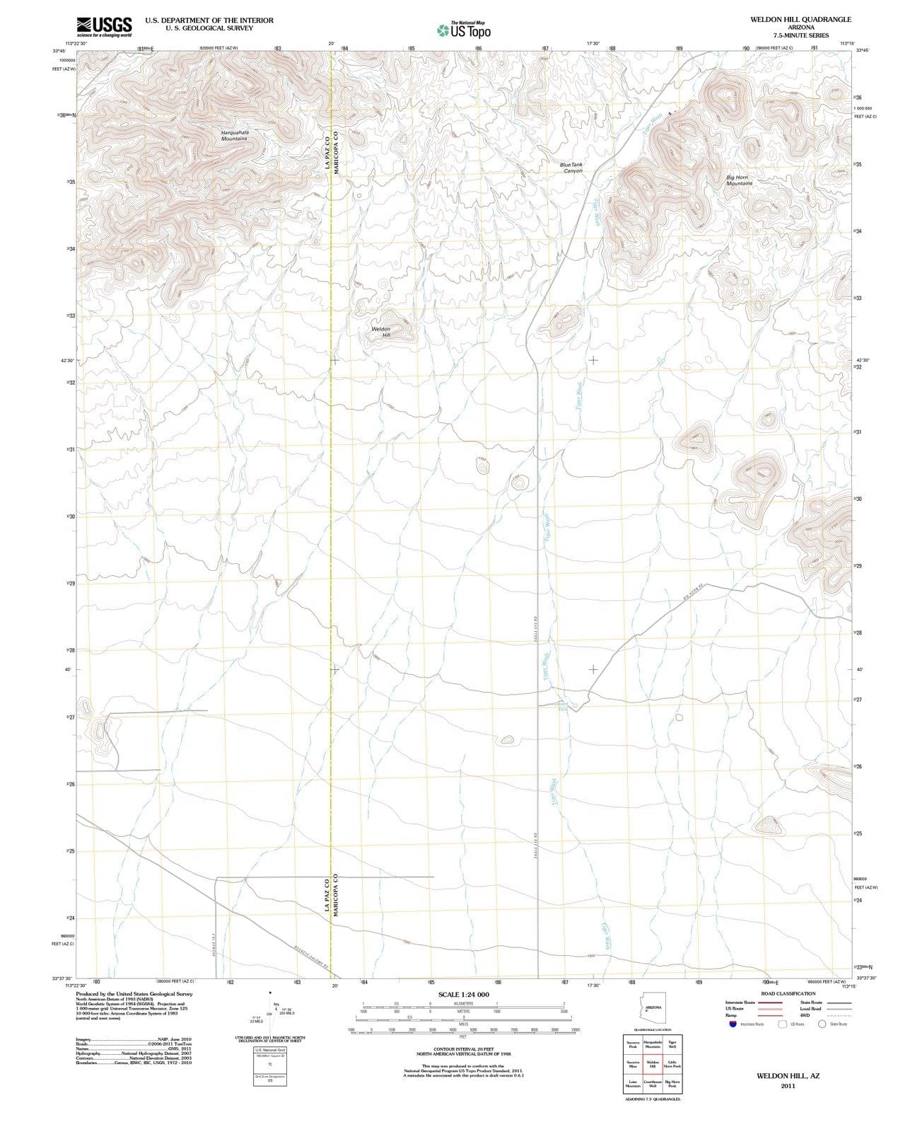 2011 Weldon Hill, AZ - Arizona - USGS Topographic Map