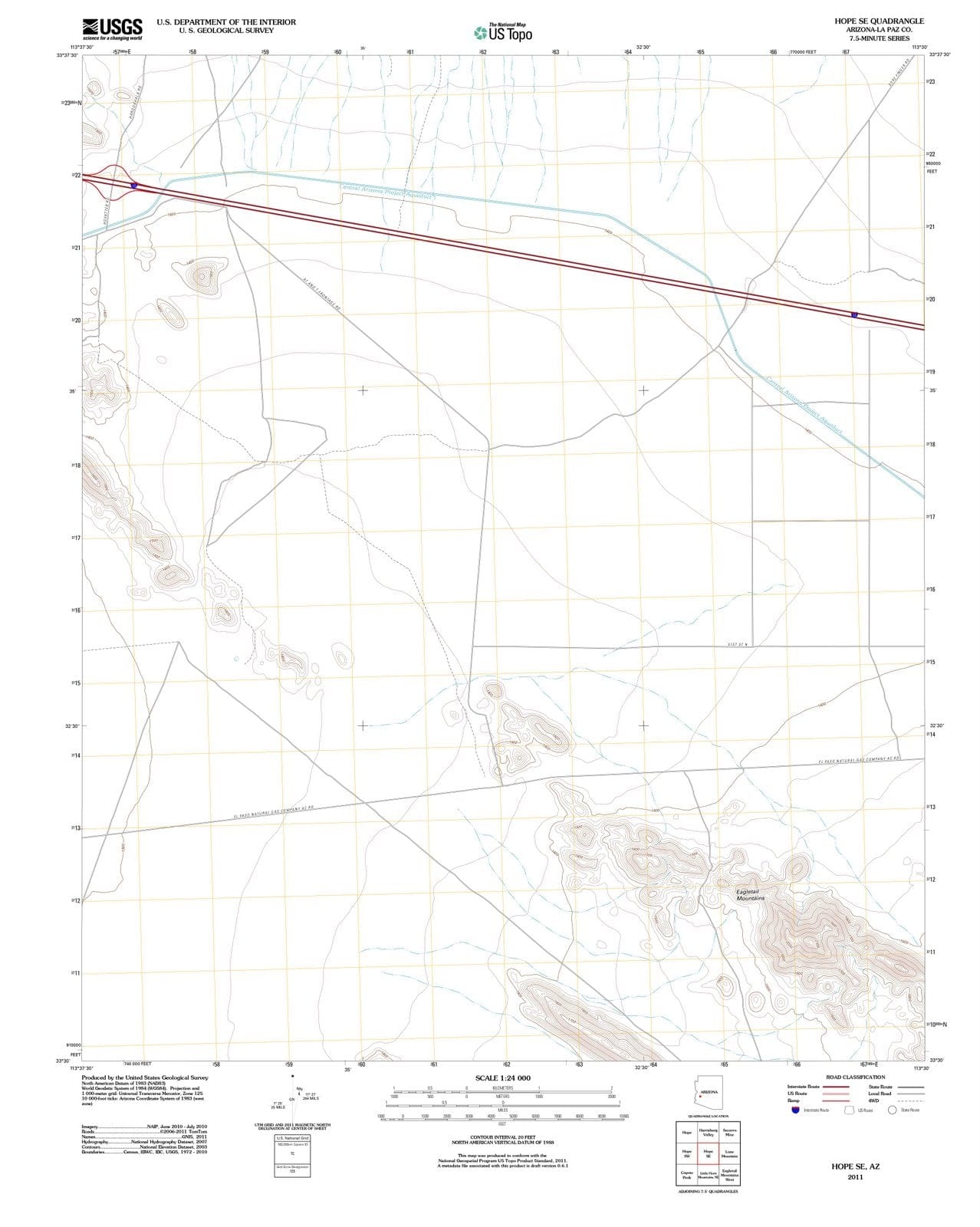 2011 Hope, AZ - Arizona - USGS Topographic Map v3
