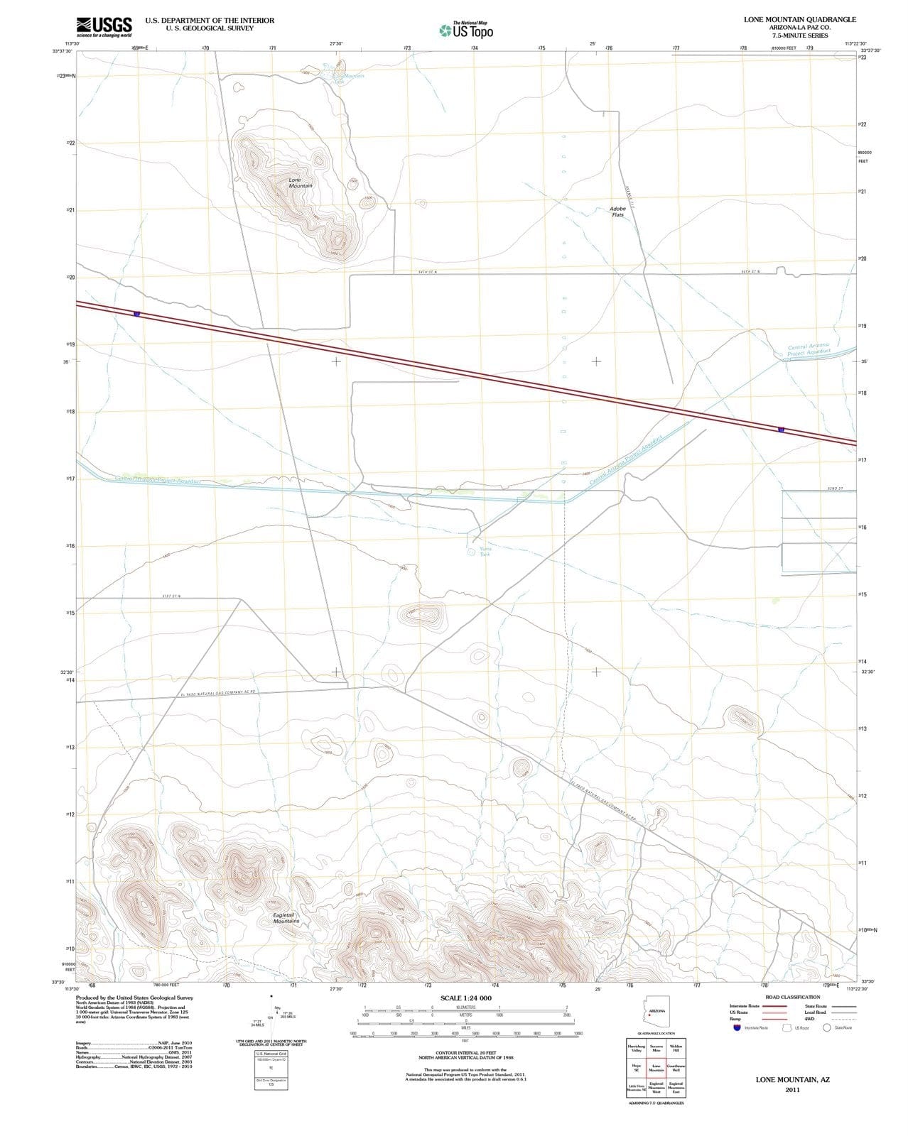 2011 Lone Mountain, AZ - Arizona - USGS Topographic Map