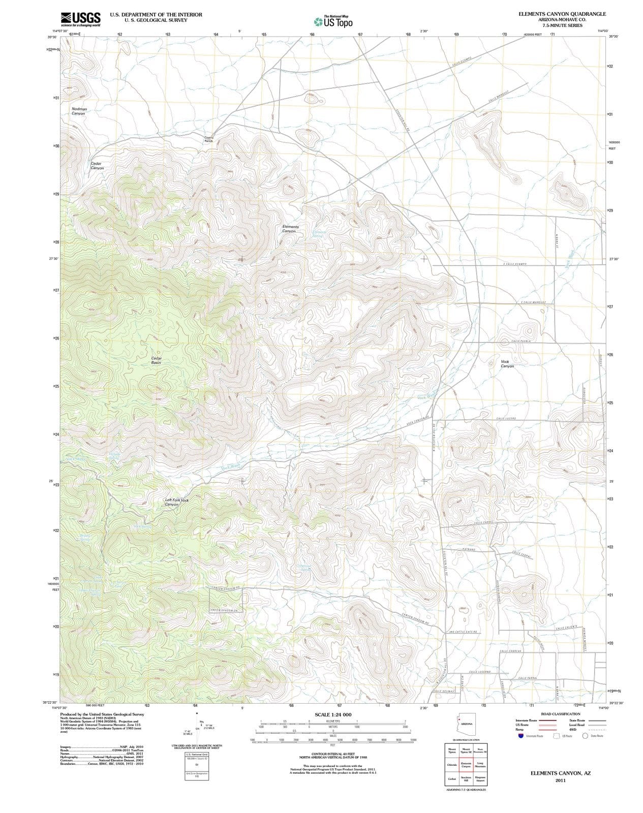 2011 Elements Canyon, AZ - Arizona - USGS Topographic Map