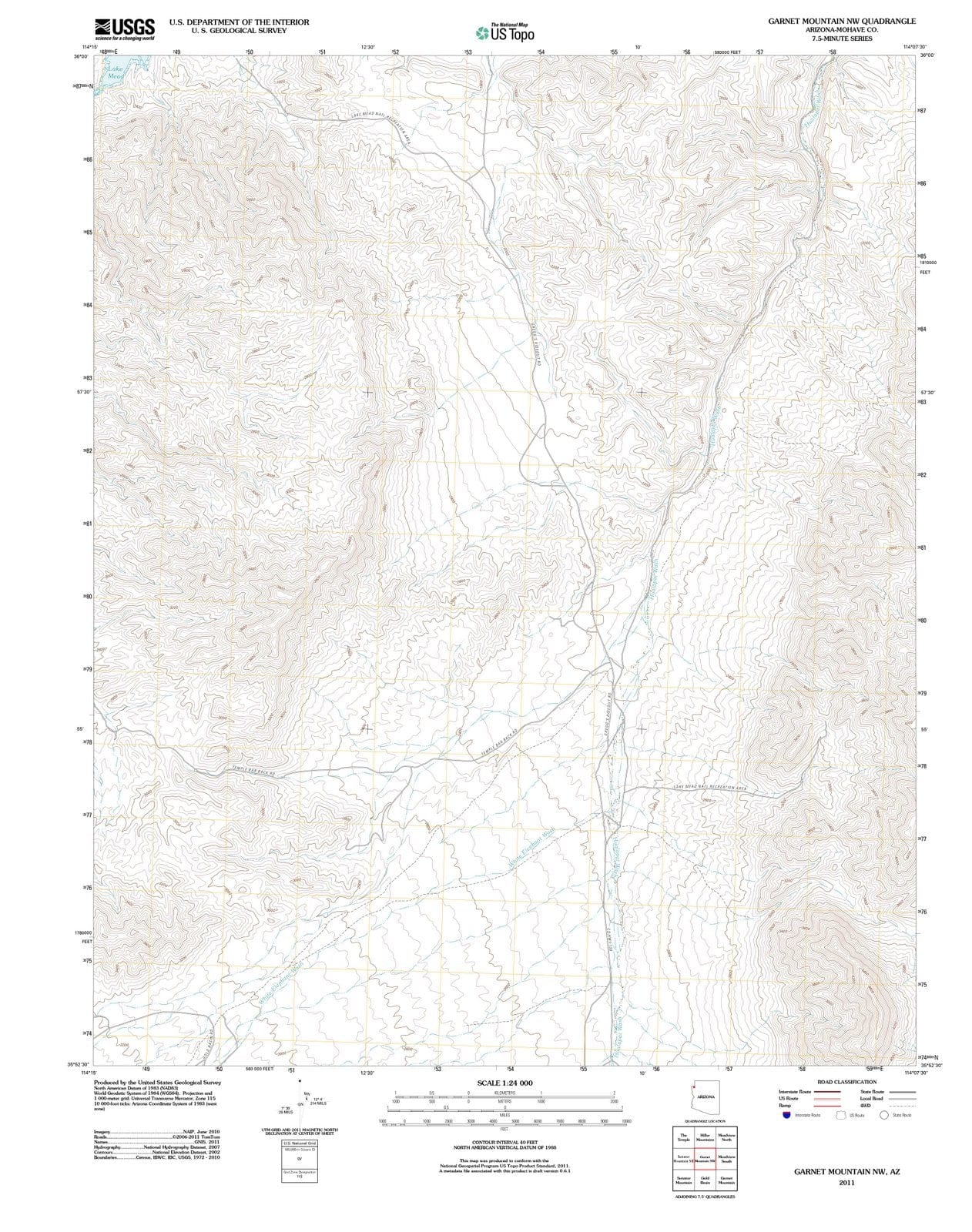 2011 Garnet Mountain, AZ - Arizona - USGS Topographic Map v2