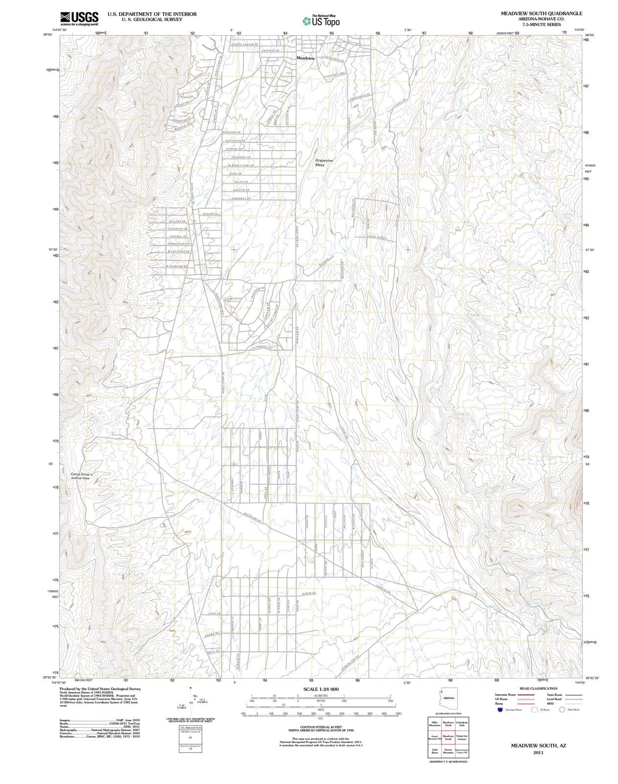 2011 Meadview South, AZ - Arizona - USGS Topographic Map