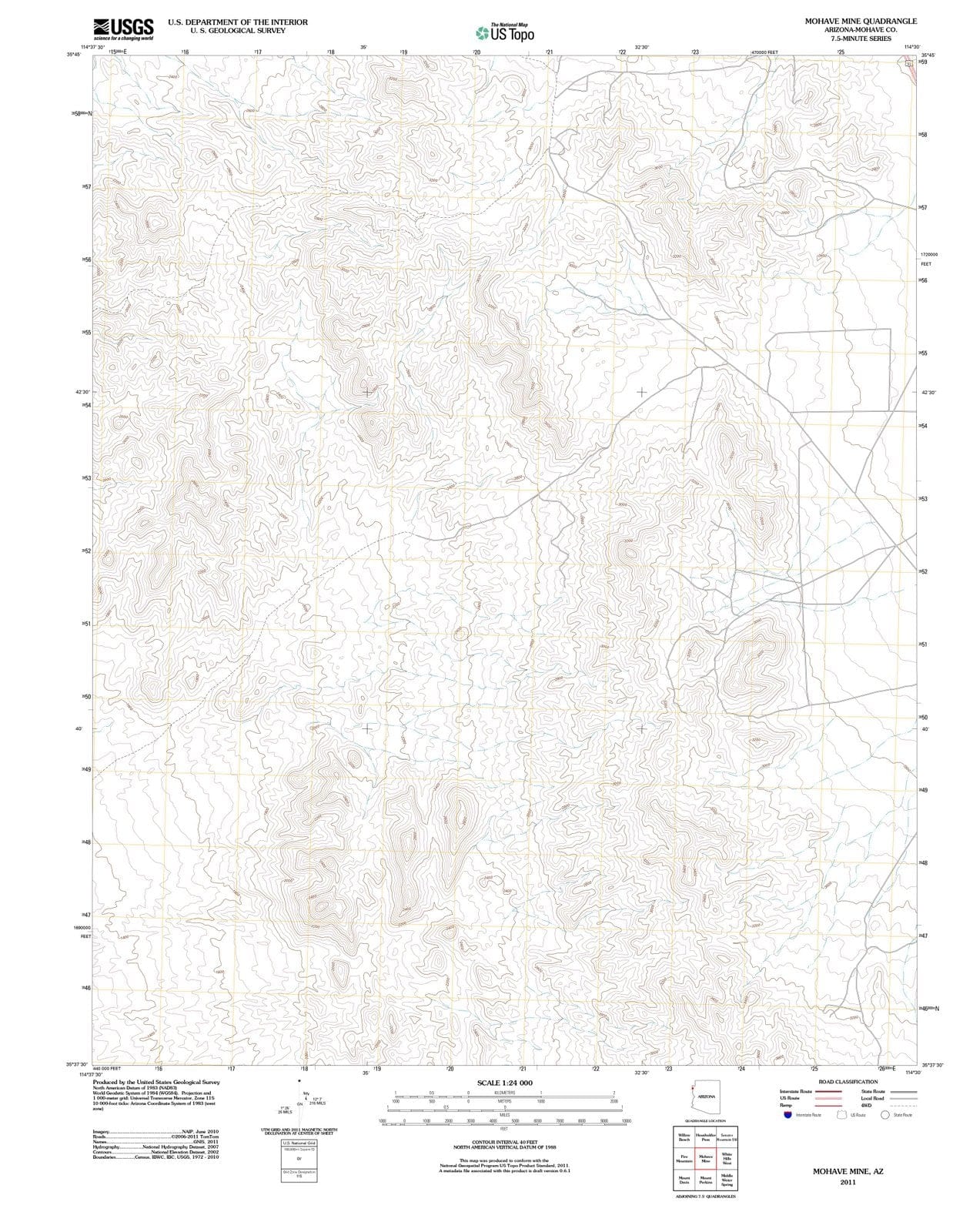 2011 Mohave Mine, AZ - Arizona - USGS Topographic Map