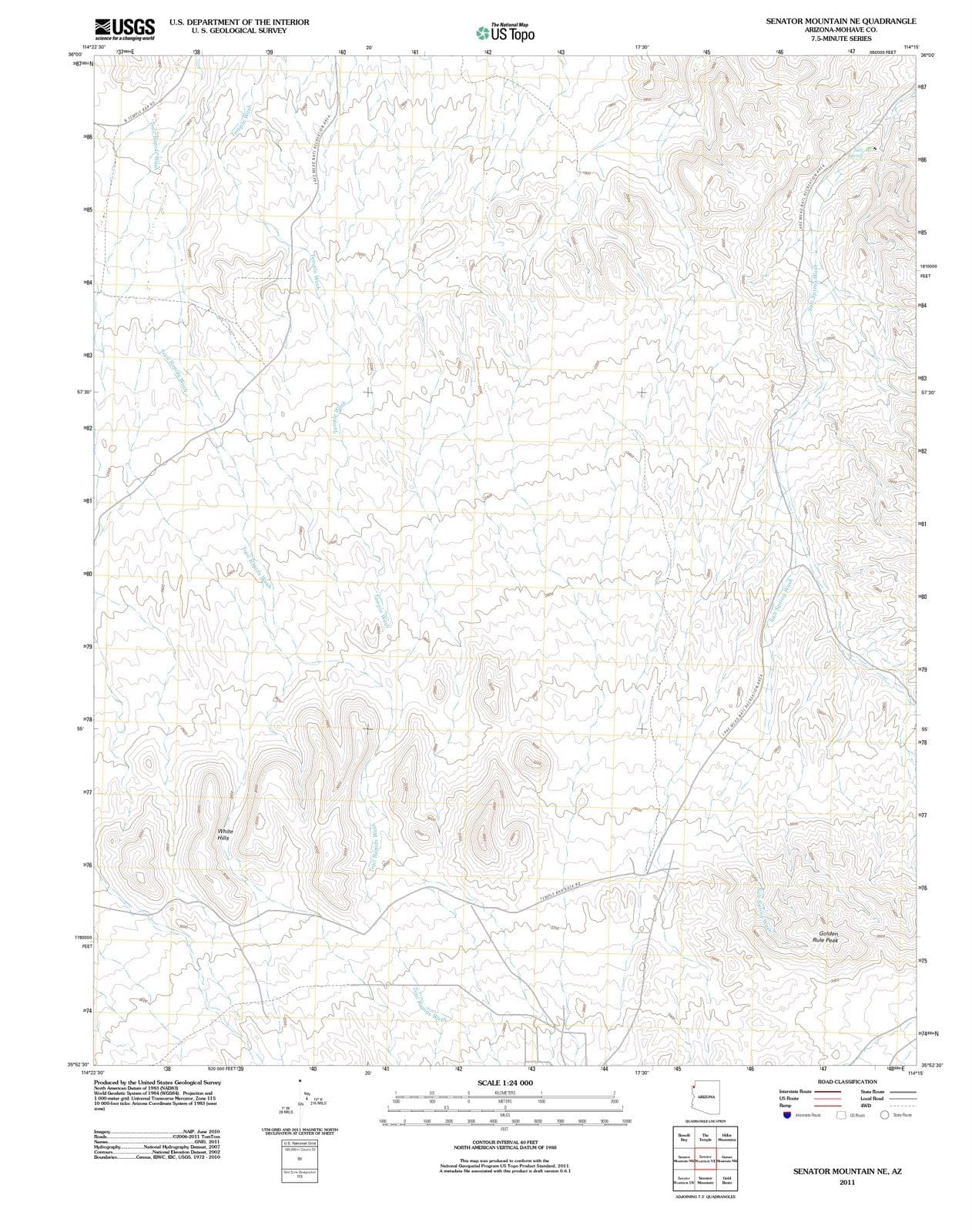 2011 Senator Mountain, AZ - Arizona - USGS Topographic Map v2
