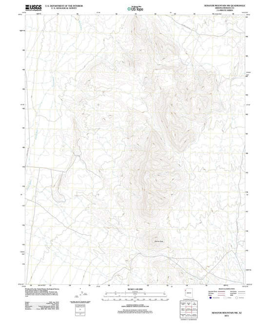 2011 Senator Mountain, AZ - Arizona - USGS Topographic Map v3