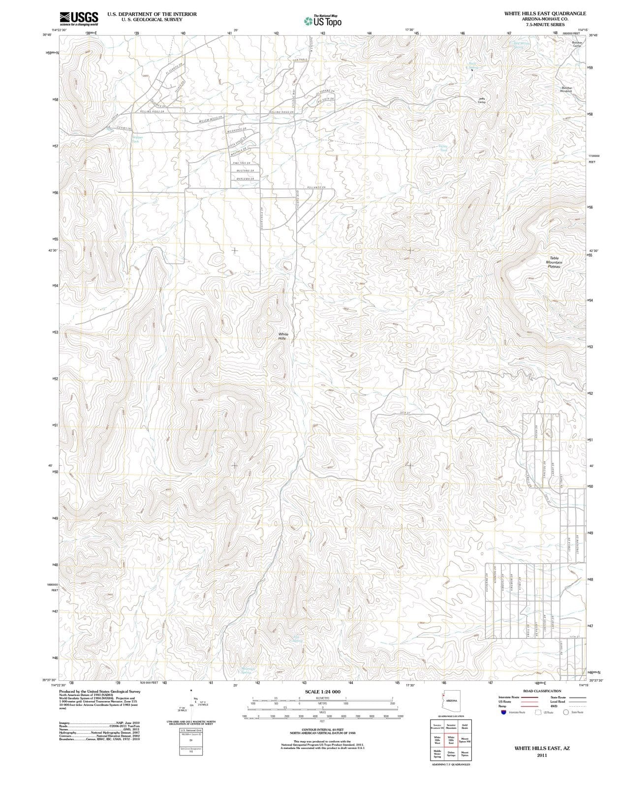 2011 White Hills East, AZ - Arizona - USGS Topographic Map