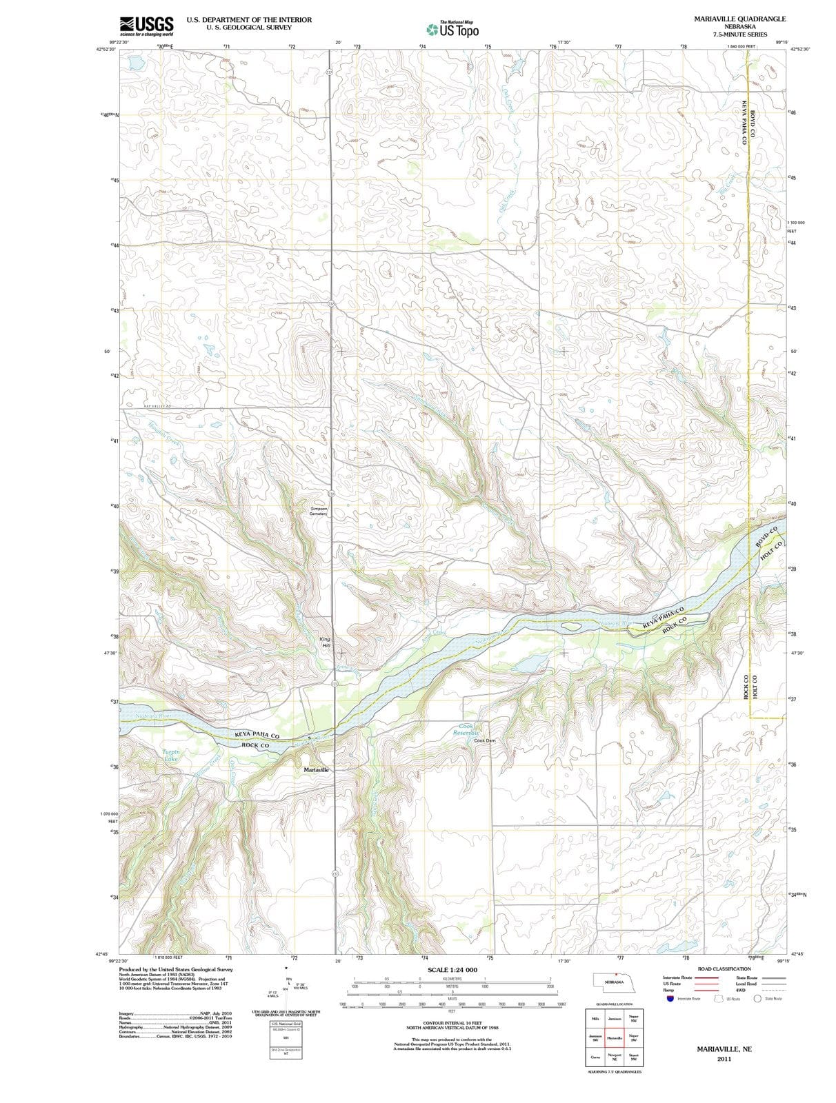 2011 Mariaville, NE - Nebraska - USGS Topographic Map
