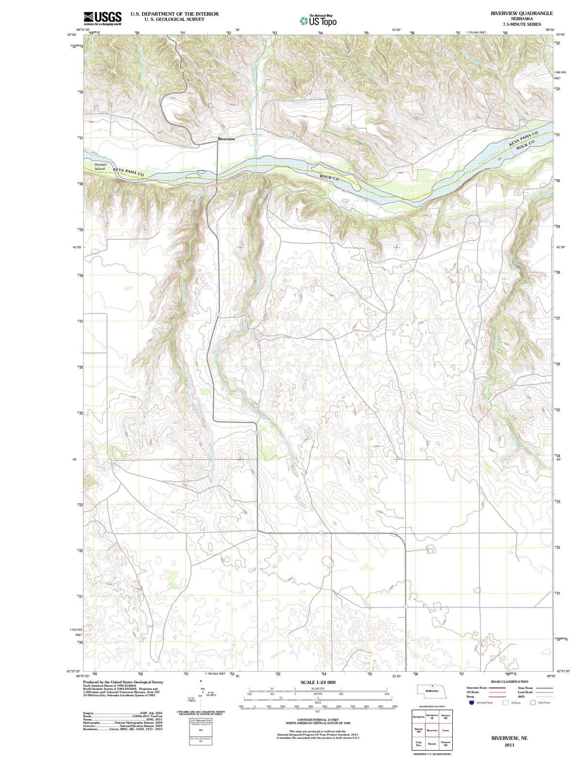 2011 Riverview, NE - Nebraska - USGS Topographic Map
