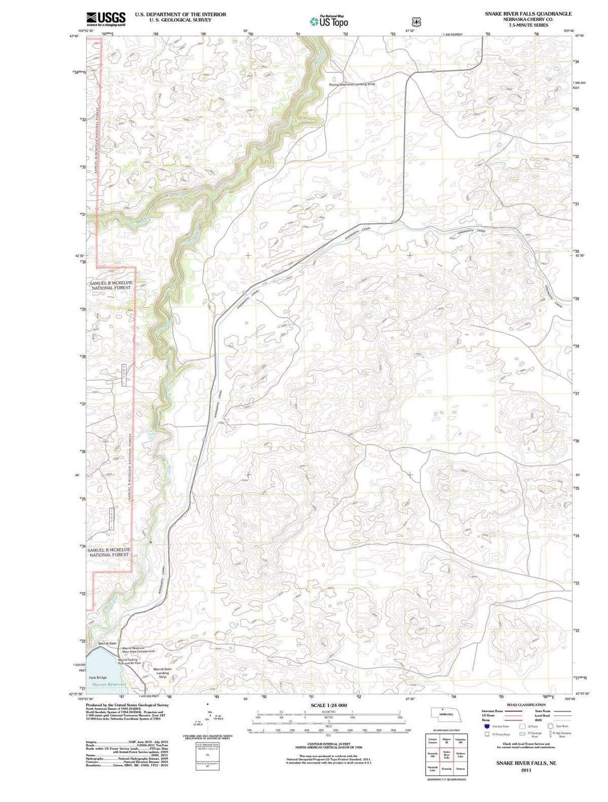 2011 Snake River Falls, NE - Nebraska - USGS Topographic Map