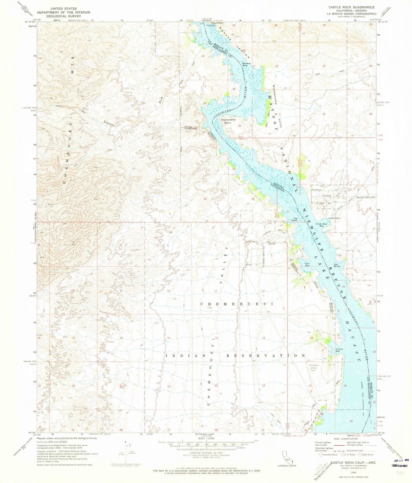 1970 Castle Rock, AZ - Arizona - USGS Topographic Map