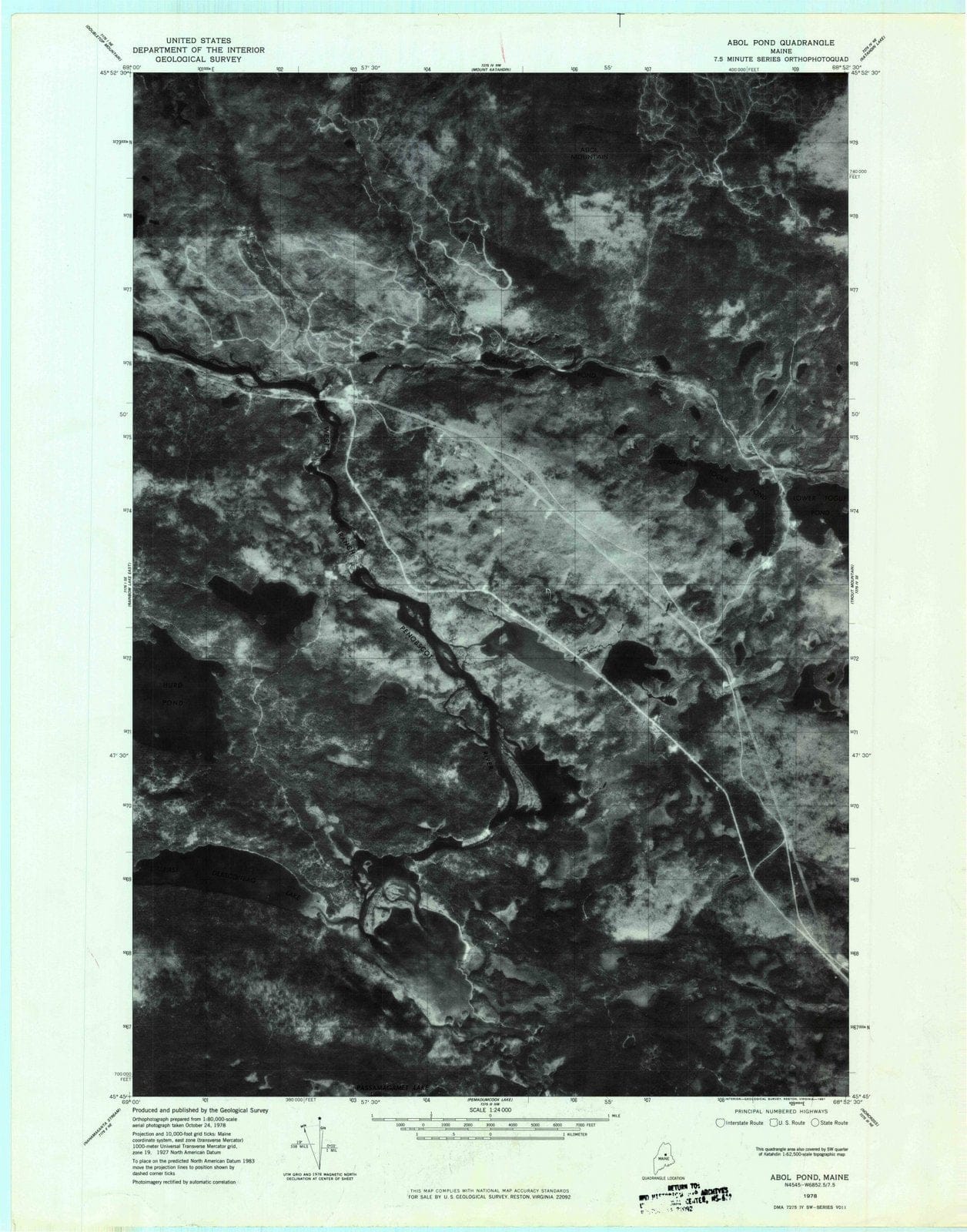 1978 Abol Pond, ME - Maine - USGS Topographic Map
