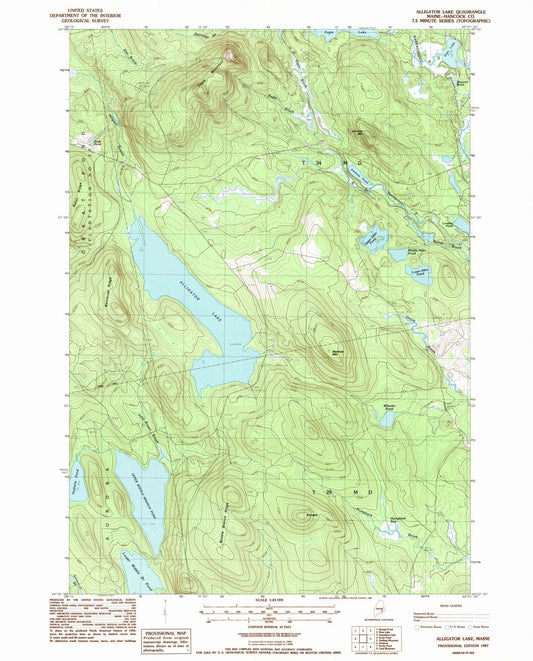 1987 Alligator Lake, ME - Maine - USGS Topographic Map