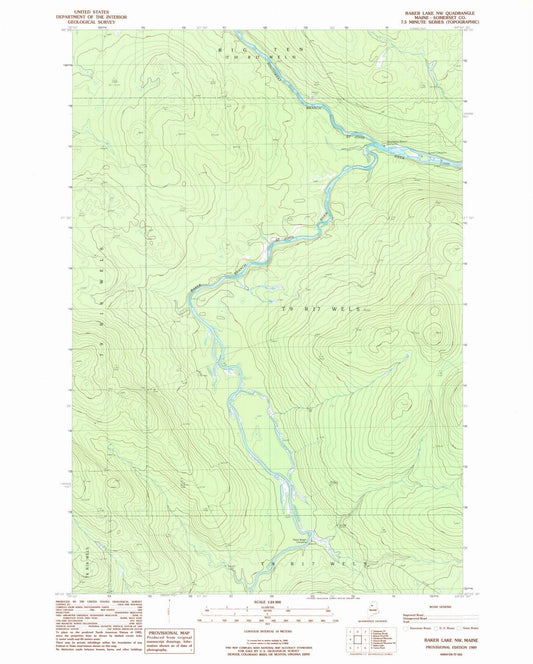 1989 Baker Lake, ME - Maine - USGS Topographic Map