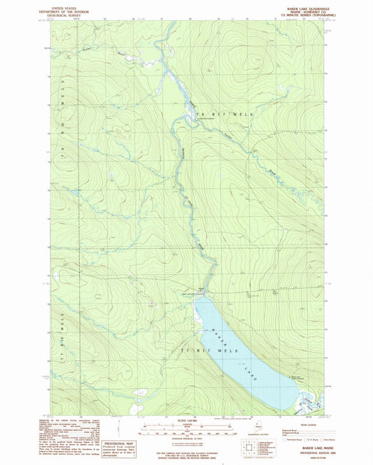 1989 Baker Lake, ME - Maine - USGS Topographic Map v2