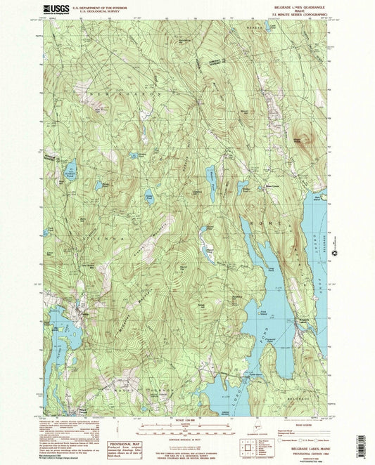 1982 Belgrade Lakes, ME - Maine - USGS Topographic Map