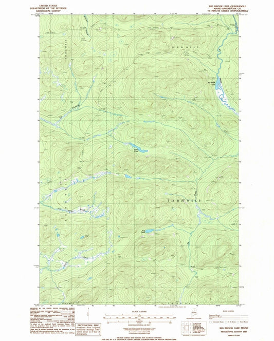 1986 Big Brook Lake, ME - Maine - USGS Topographic Map
