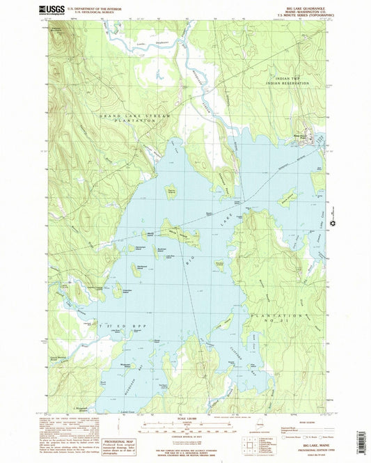 1990 Big Lake, ME - Maine - USGS Topographic Map