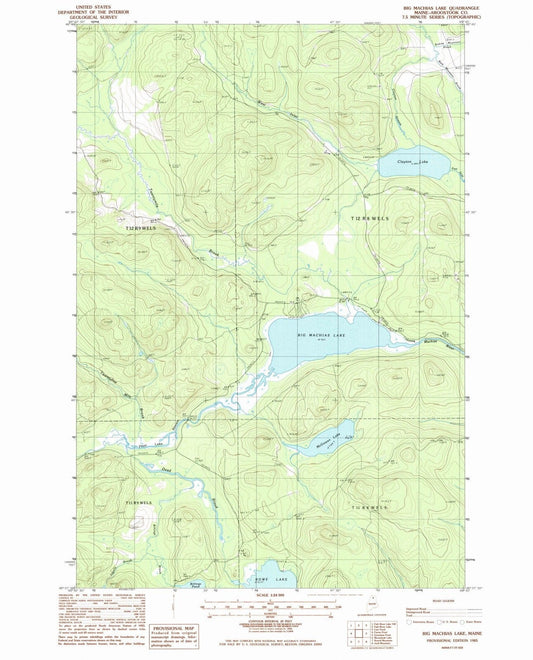 1985 Big Machias Lake, ME - Maine - USGS Topographic Map
