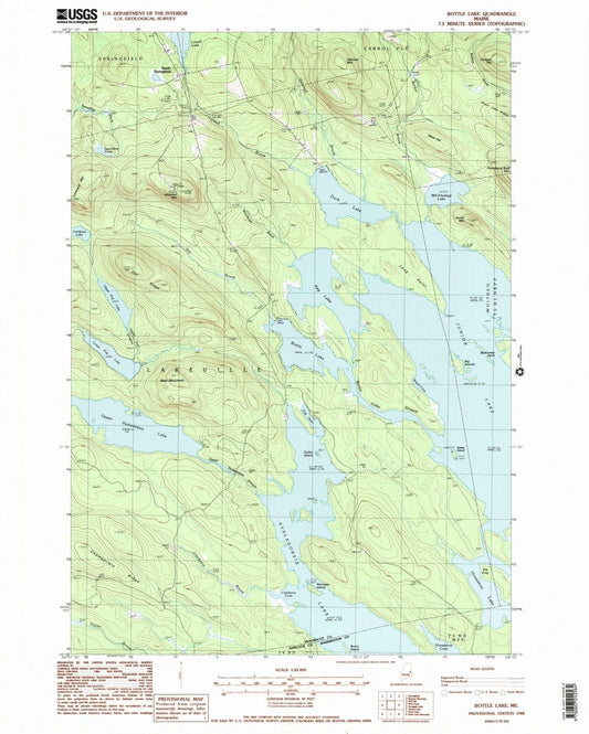 1988 Bottle Lake, ME - Maine - USGS Topographic Map