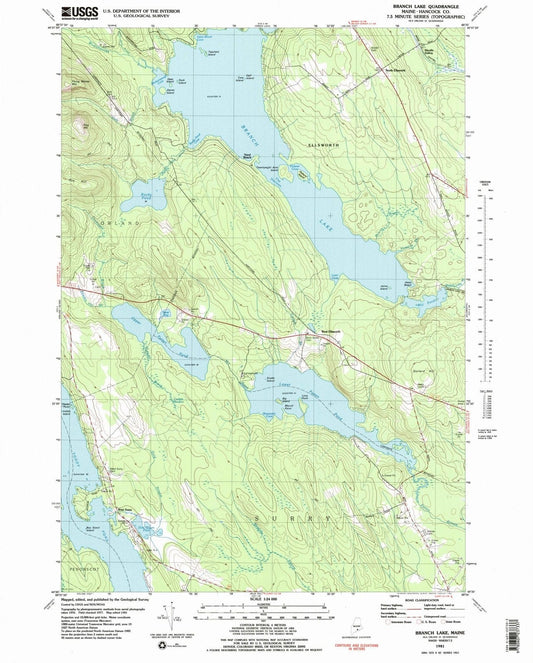 1981 Branch Lake, ME - Maine - USGS Topographic Map