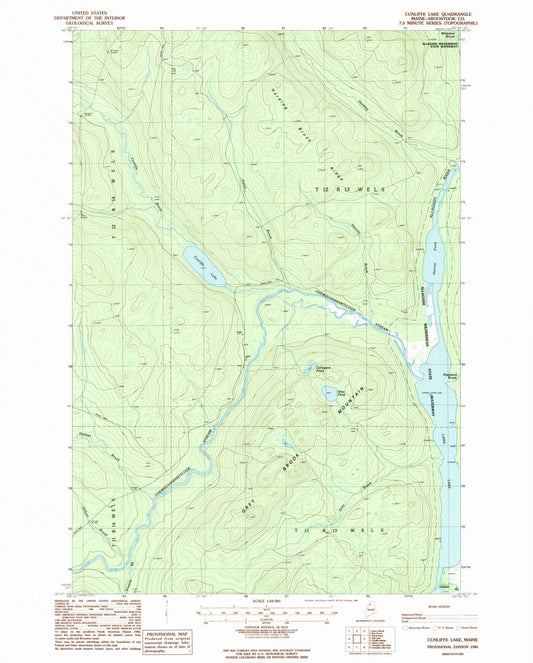 1986 Cunliffe Lake, ME - Maine - USGS Topographic Map